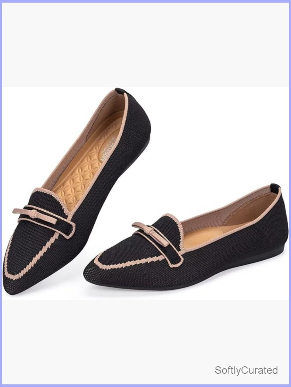 Pointed Toe Loafers, Mesh Breathable Flats, Slip On Walking Shoes